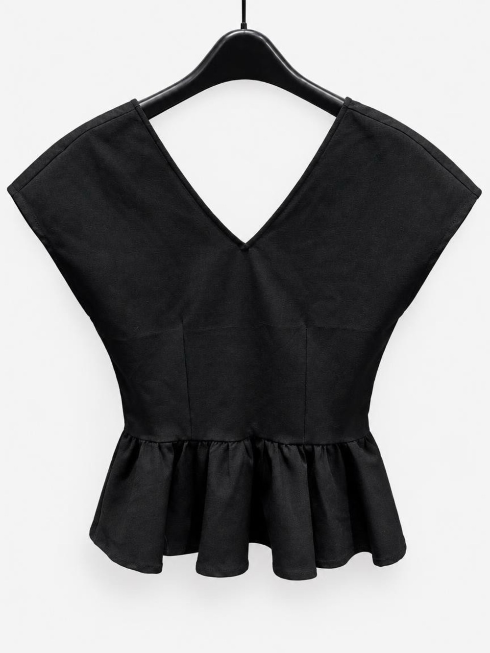 Love Bonito Black V-Neck Peplum Top